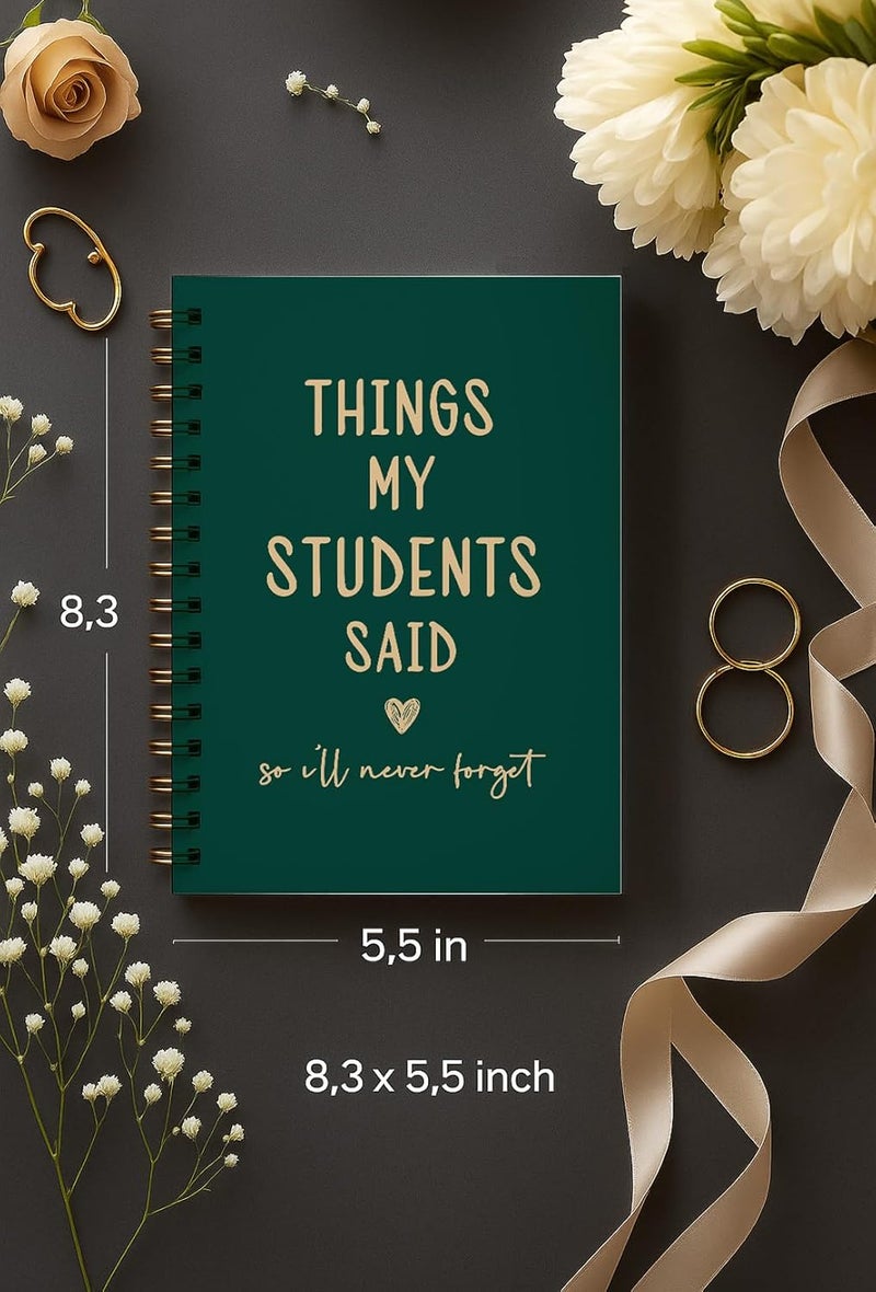 bitCNY Teacher Gift Spiral Notebook Forest Green, Thank You Gift for Teacher, Teacher Appreciation Gifts, Keepsake Journal, Teacher Notebooks for School Supplies, Home & Office, Spiral Bound 5.5x8.5 - Image 2